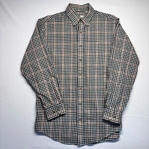 Viyella Mens Long Sleeve Button Down Shirt Plaid Woven Cotton Blend Size Medium